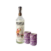 Mezcal Picaflor con vasitos de talavera lila