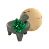 Kit de molcajete de piedra y tortillero tejido a mano